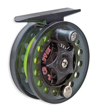 West Point Crappie Reel with 6# High-Visibility Line for Ice Fishing  #FR2-V 