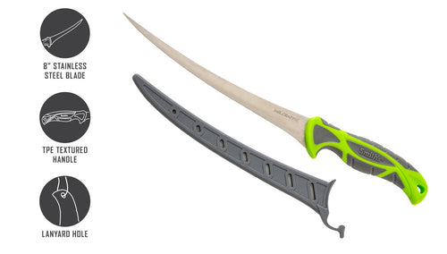Smith's Mr. Crappie 8" Curved Super Flex Fillet Knife