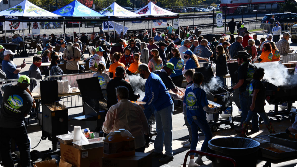 Crowd of visitors